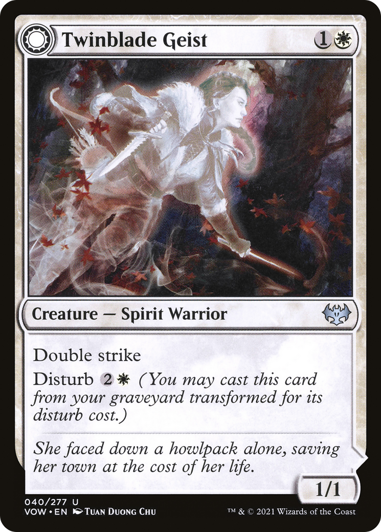 Twinblade Geist // Twinblade Invocation (VOW-040) - Innistrad: Crimson Vow: (Double Faced Transform)