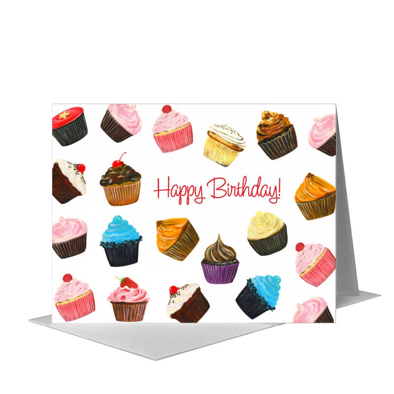 Cupcake Filled, Greeting Card (#7936B)