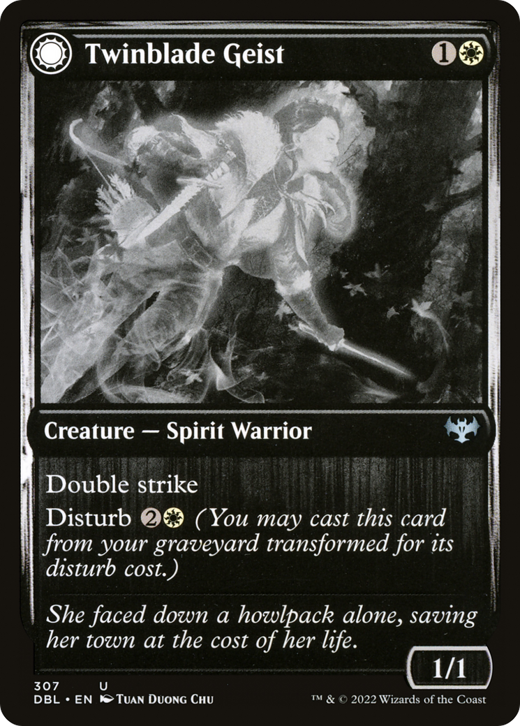 Twinblade Geist // Twinblade Invocation (DBL-307) - Innistrad: Double Feature: (Double Faced Transform)