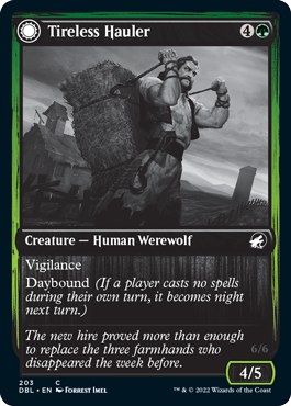 Tireless Hauler // Dire-Strain Brawler (DBL-203) - Innistrad: Double Feature: (Double Faced Transform) Foil