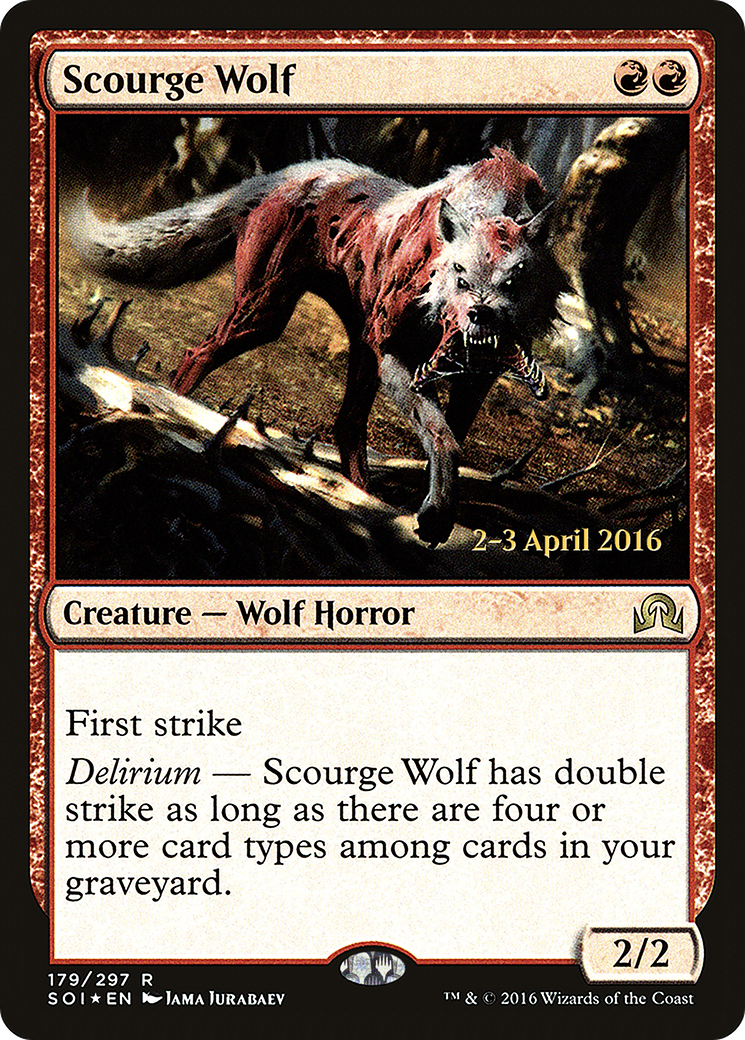 Scourge Wolf (PRE-179S) - Shadows over Innistrad Promos Foil