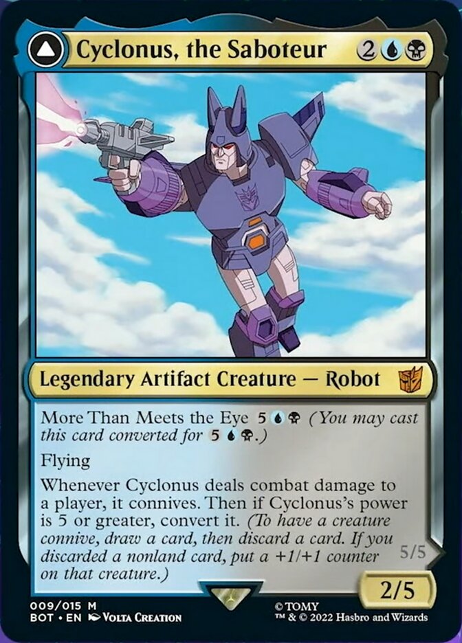 Cyclonus, the Saboteur // Cyclonus, Cybertronian Fighter (BOT-009) - Transformers: (convertdfc)