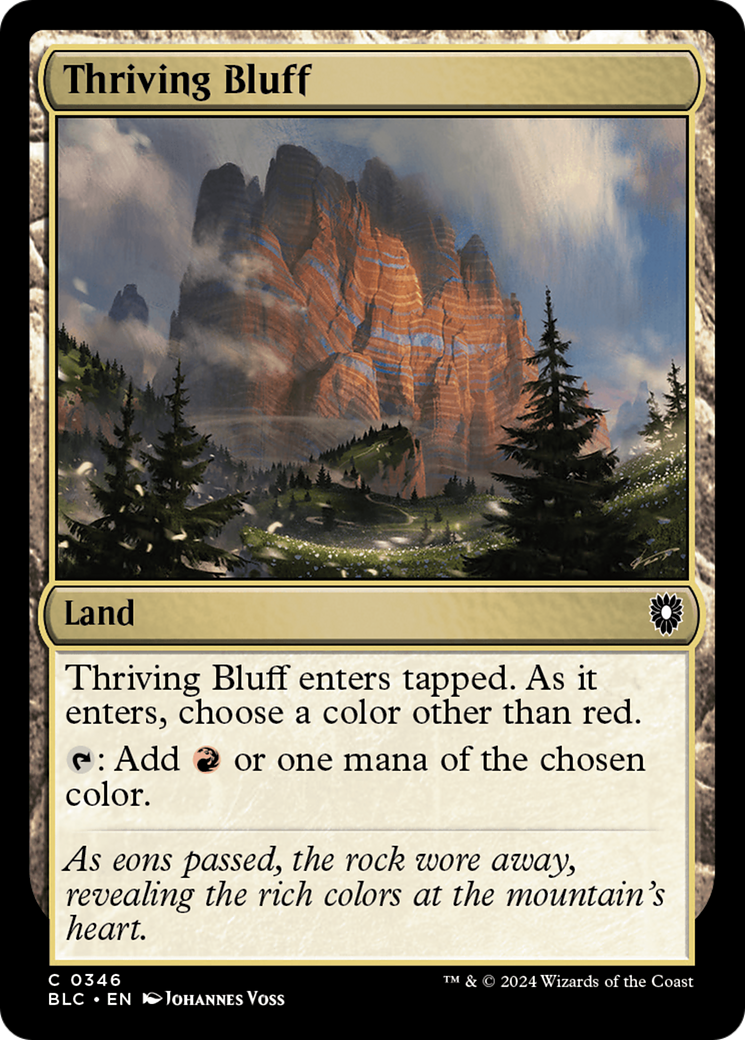 Thriving Bluff (BLC-346) - Bloomburrow Commander