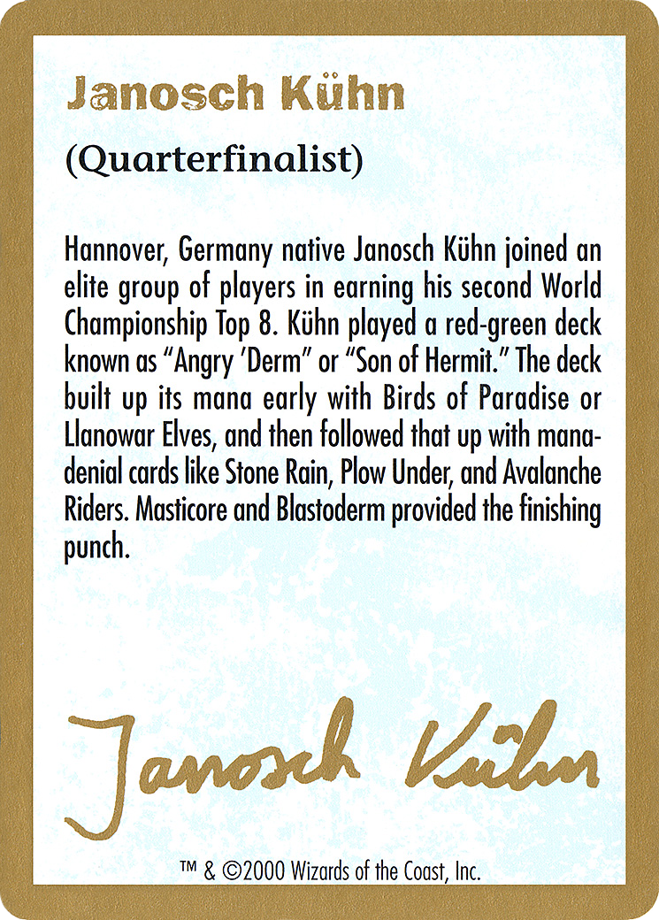 Janosch Kühn Bio (2000) (WCD-) - World Championship Decks 2000