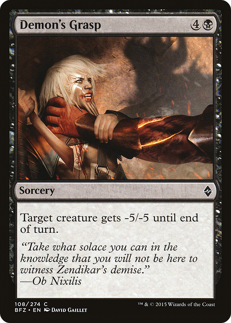 Demon's Grasp (BFZ-108) - Battle for Zendikar Foil