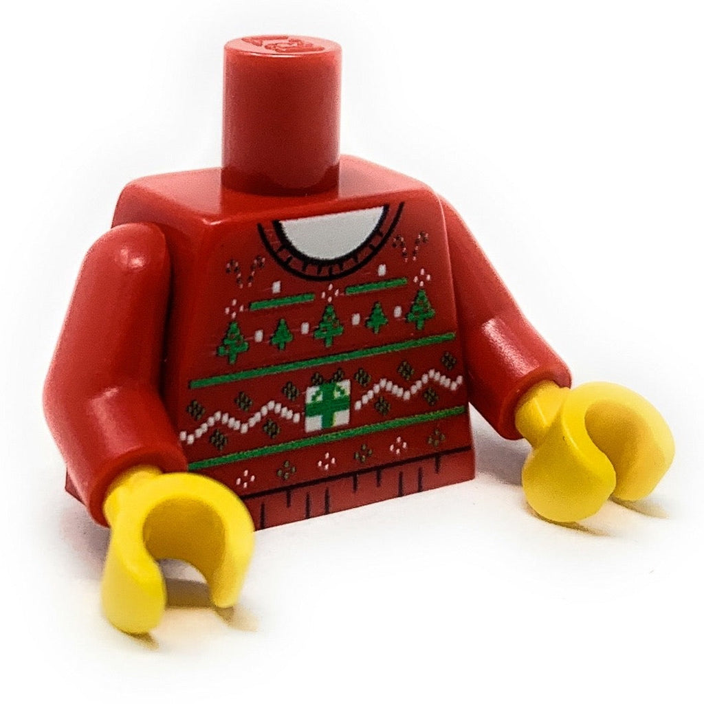 Ugly Red Christmas Tree Sweater Printed Torso